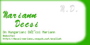 mariann decsi business card